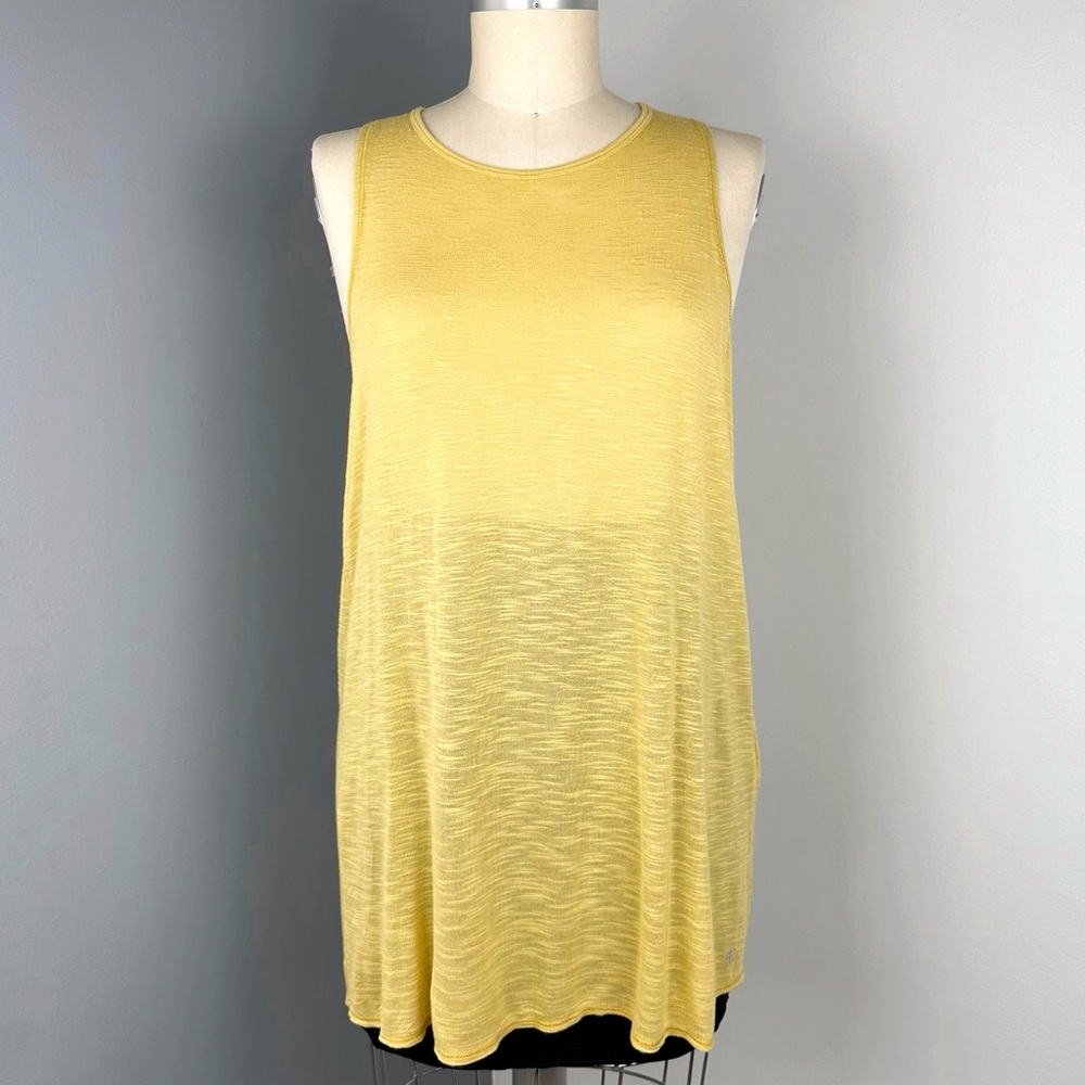 Deha Women's Feeling Feminine Lightweight Viscose Crossback Top Yellow Size M
